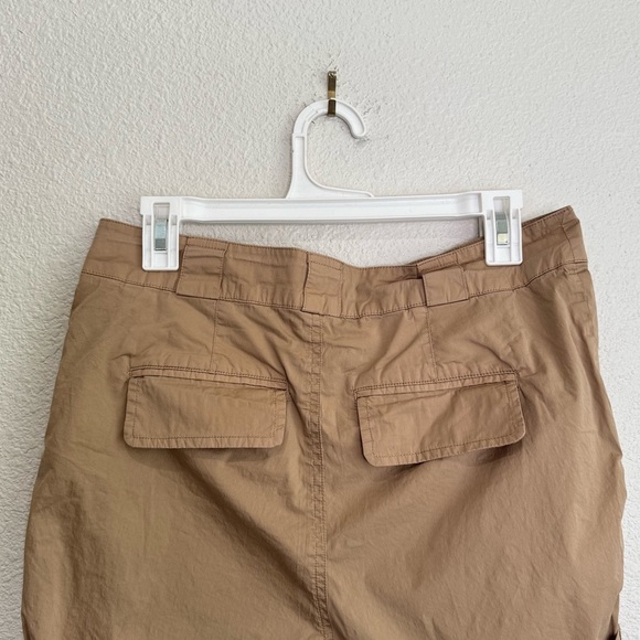 FRAME Womens Size 4 Denim Tie Up Rolled Short Khaki Beige Summer Boho Minimal - Picture 8 of 9